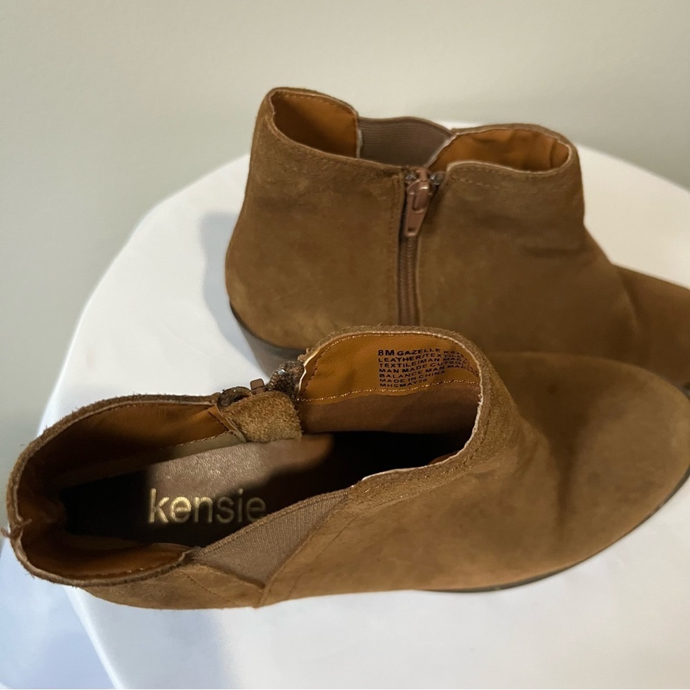 KENSIE- Brown Suede Ankle Boots Gazelle Size 8 - Picture 3 of 7